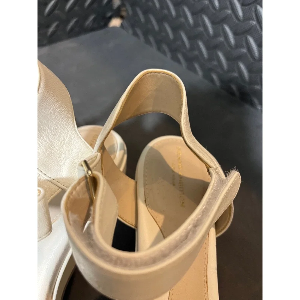 Cole Haan Grand Ambition Sandals Womens 6.5 Ivory White Wedge Platform‎ Strap